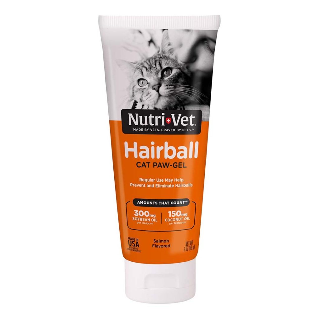 Nutri-Vet Hairball Cat Paw-Gel tube, one of the best hairball relief solutions for cats featured in the 2026 review.